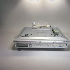 Sony ICF-CD543RM Space Saver CD Player Radio Clock Under Cabinet Mega Bass Works